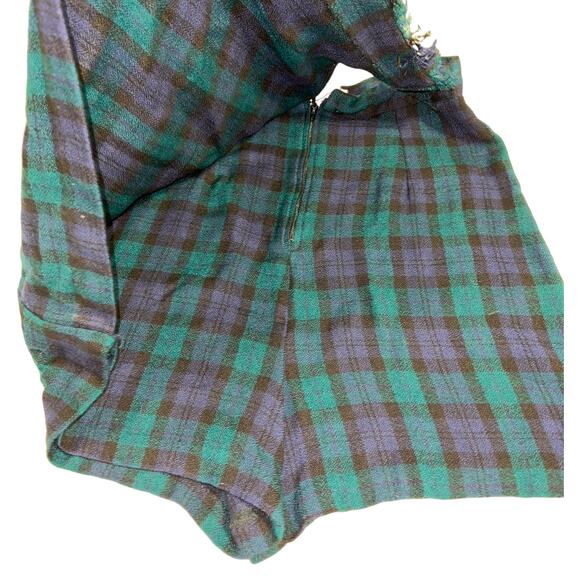 Vintage 1980s Stefano International Blue & Green Plaid Wrap Skort - Size 10 - Picture 8 of 16